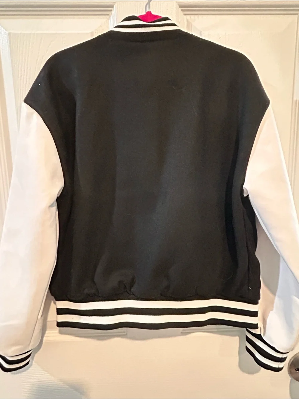 Justice Black & White Girls' Varsity Jacket with Patches